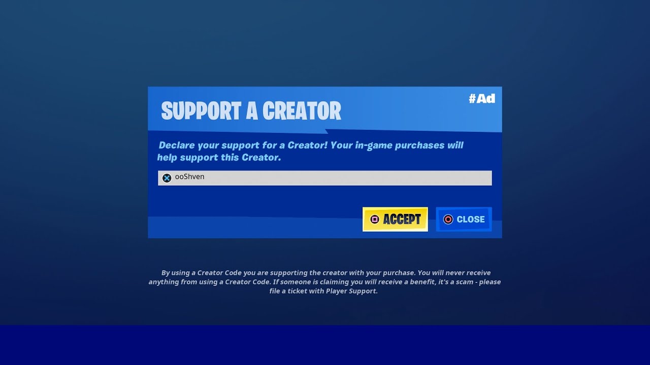 support a creator code