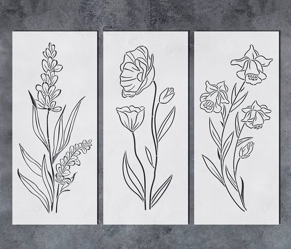 flower stencils for painting