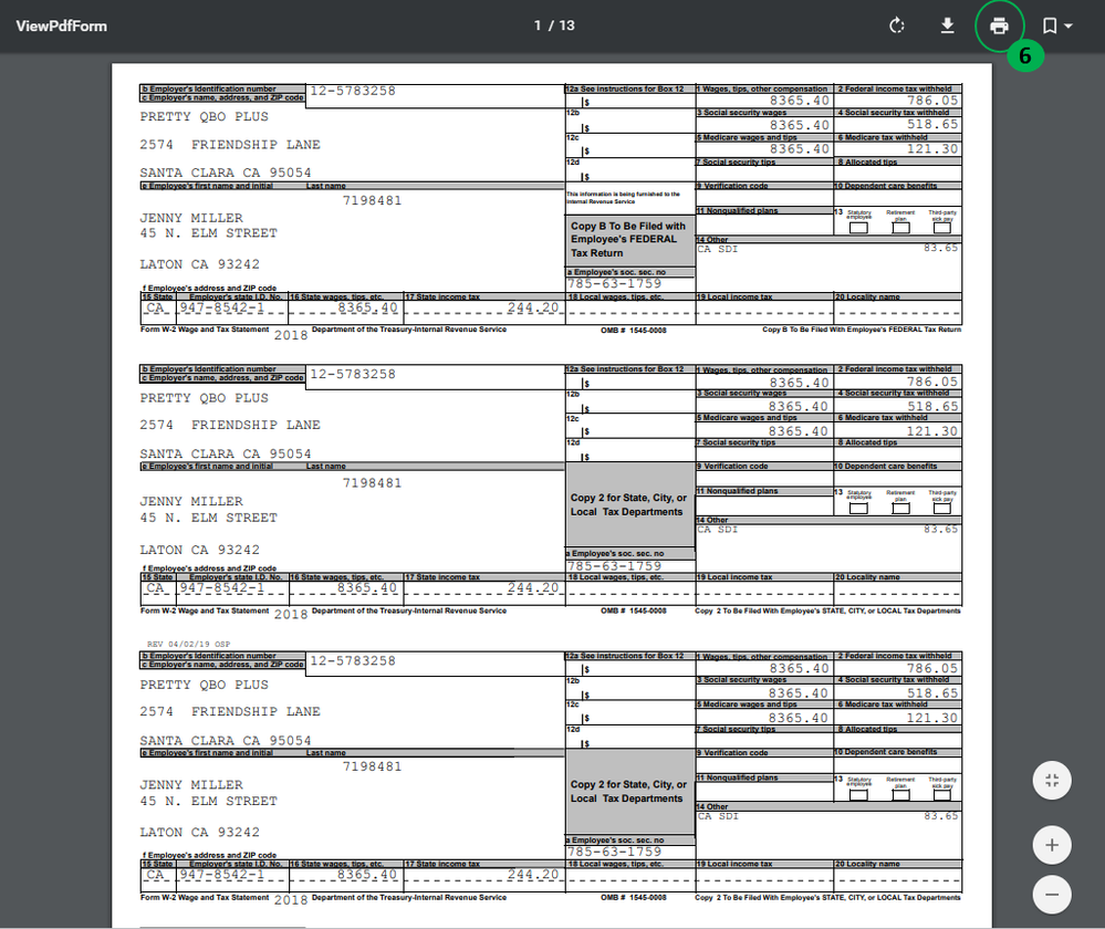 how to print w-2 in quickbooks online