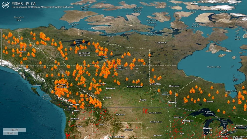 current canada forest fire map