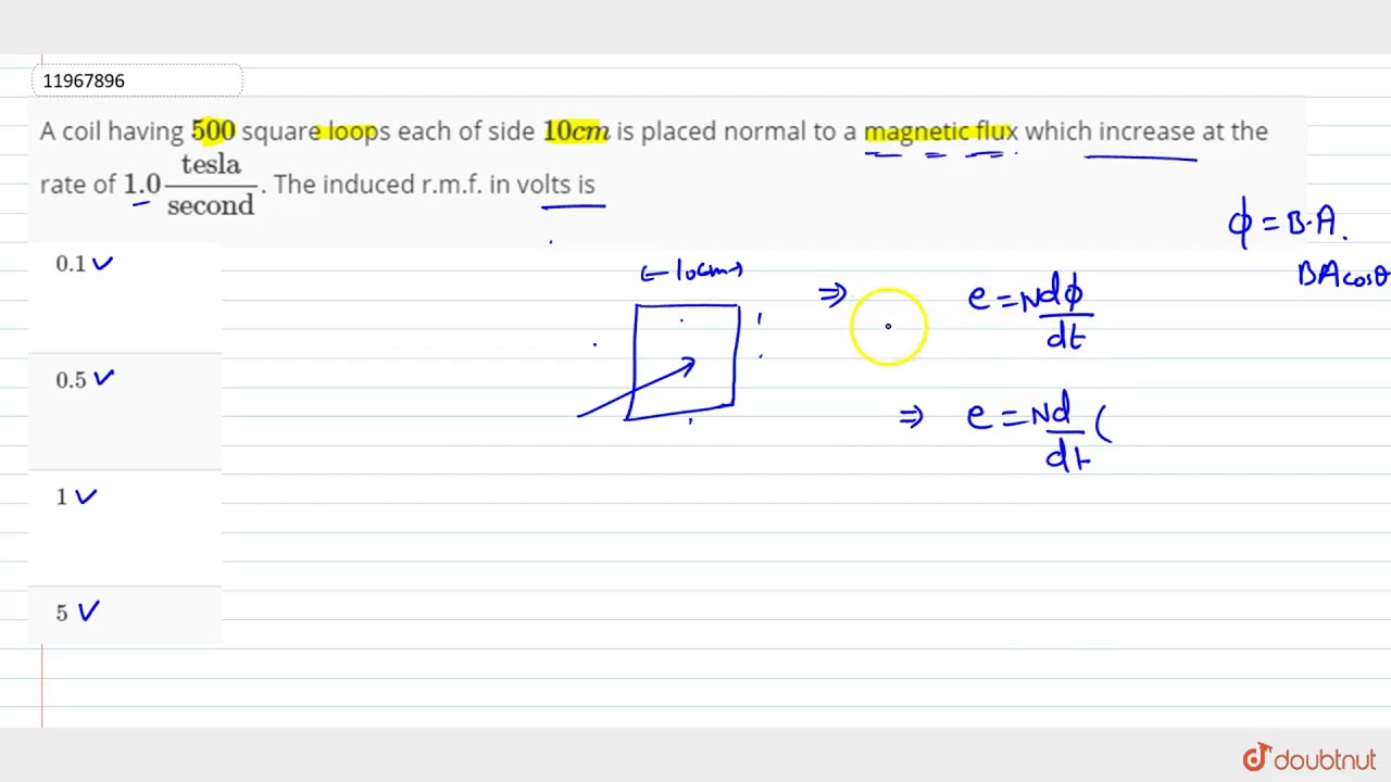 a coil having 500 square loops