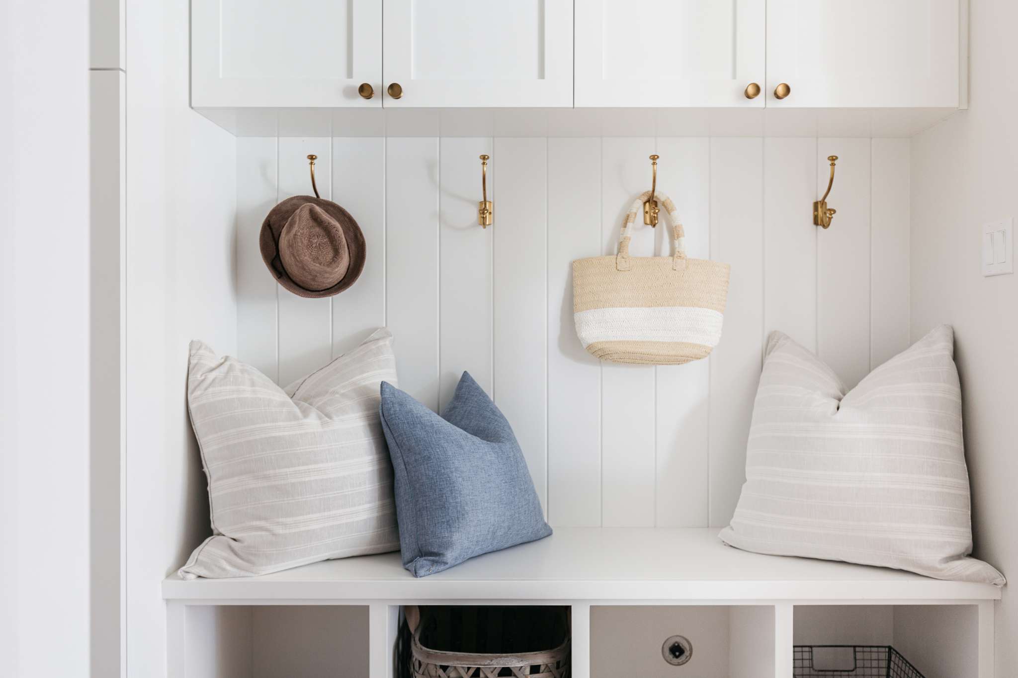 small mudroom bench with storage