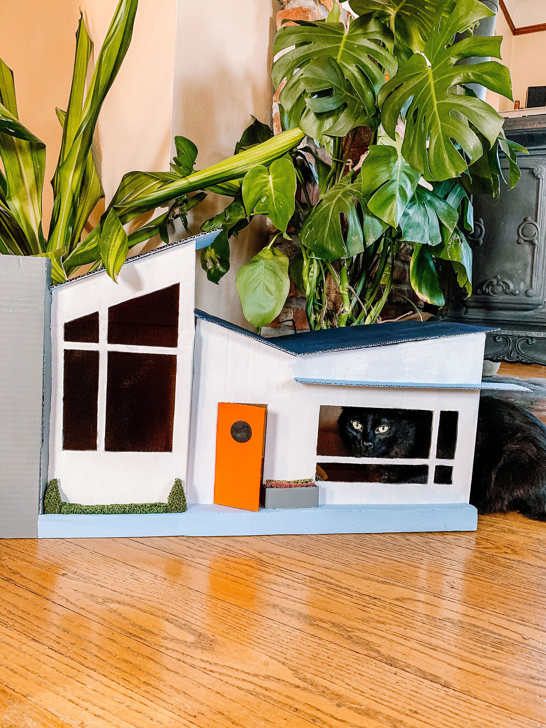 cardboard diy cat house