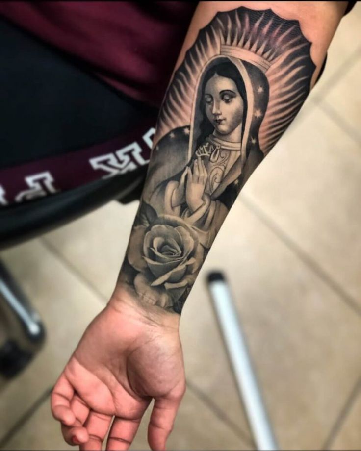 virgen de guadalupe tattoo arm