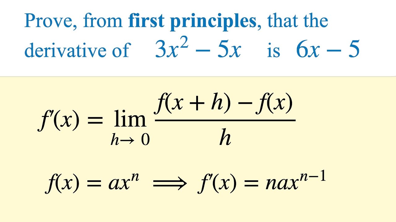 derivative using first principle