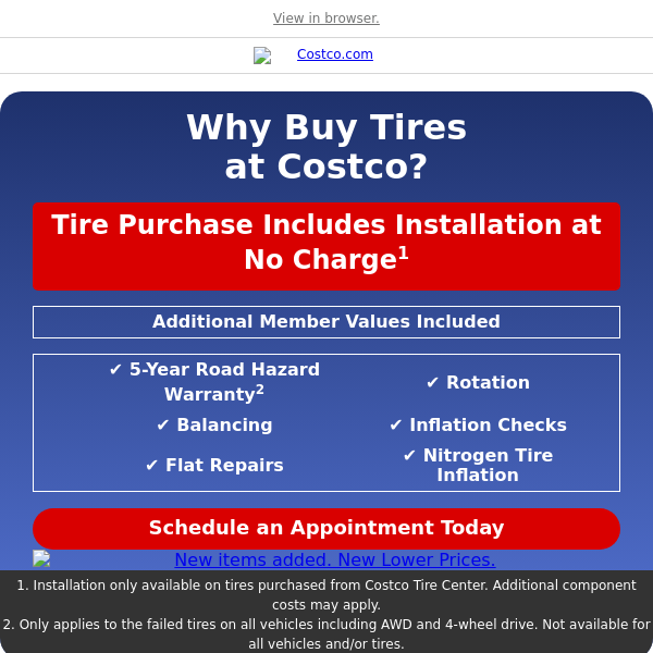 schedule tire installation at costco