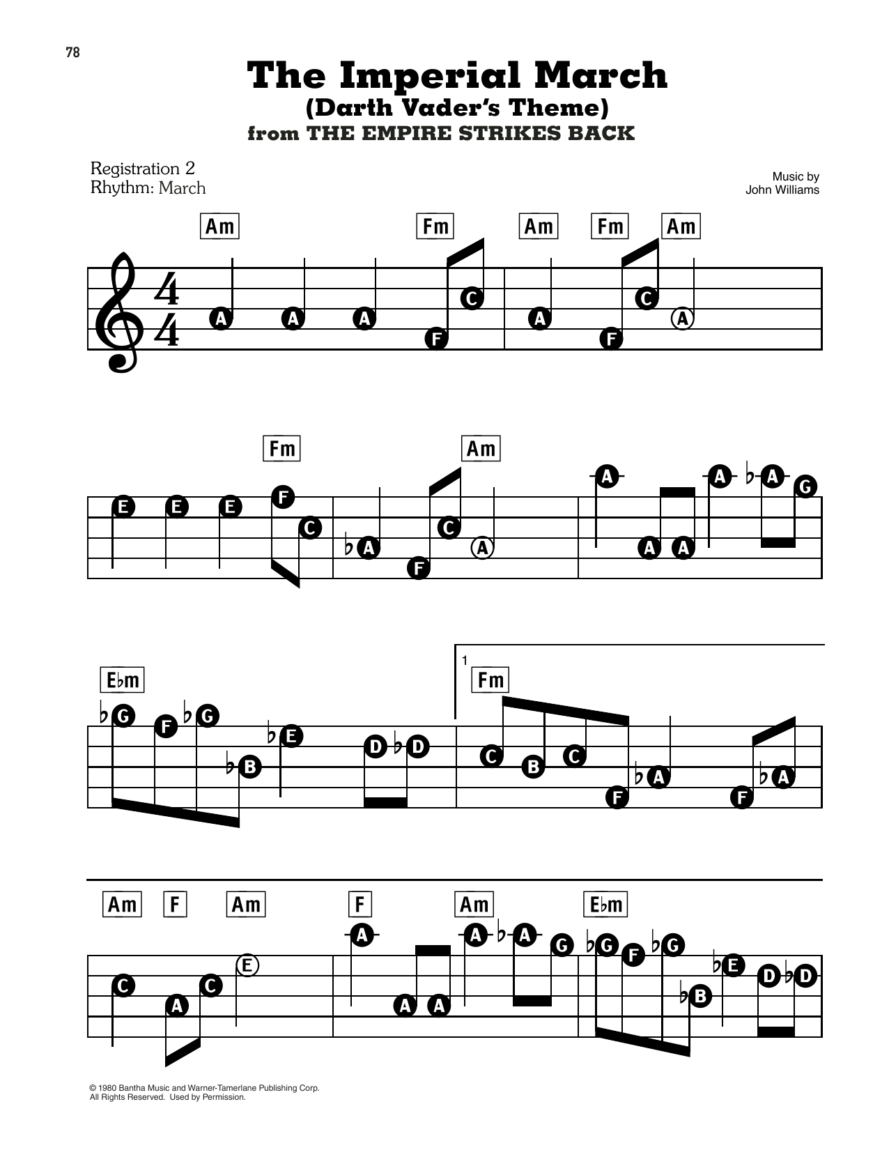 star wars imperial march piano sheet music