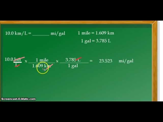 convert liters per kilometer to miles per gallon