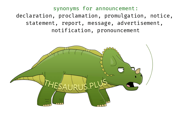 announcement thesaurus