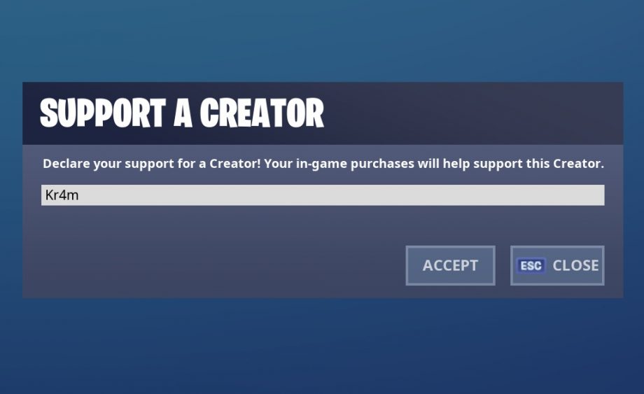 support a creator fortnite