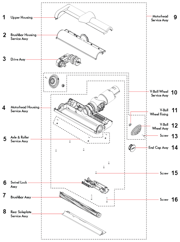 dyson v6 slim parts