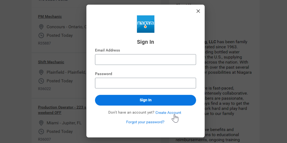 niagara bottling employee login