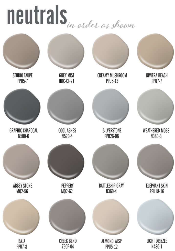 behr paint color palette