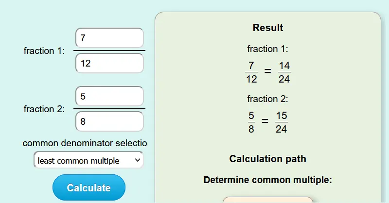 common denominator calculator