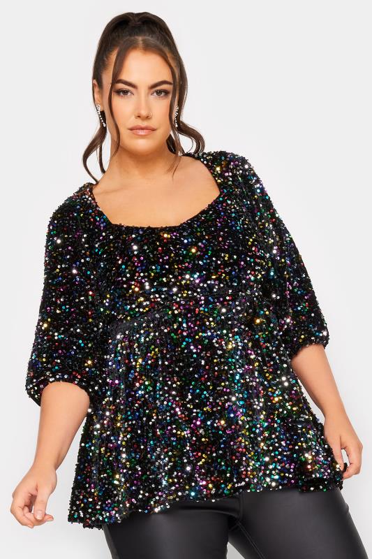 plus size sequin tops evening wear