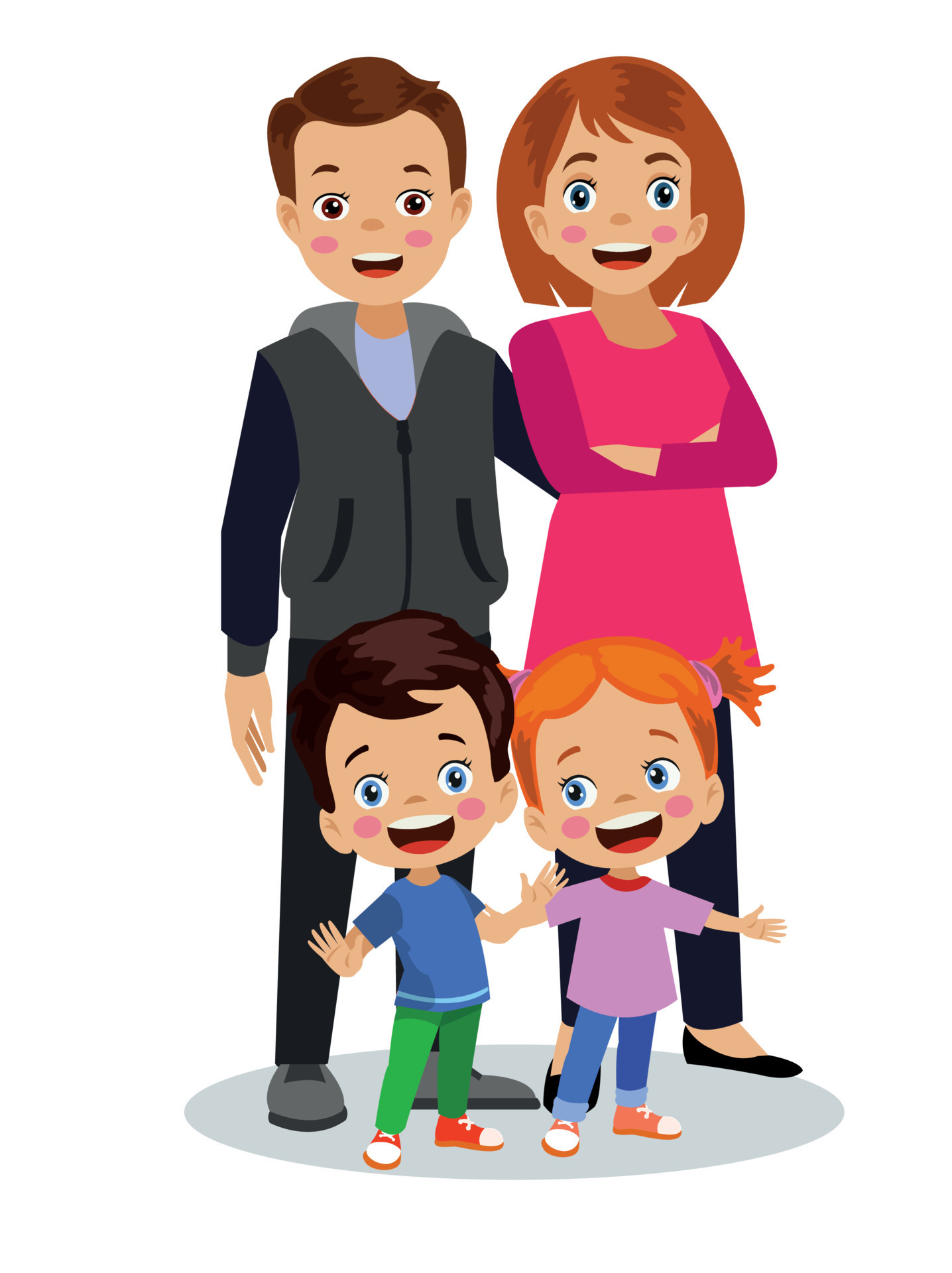 two parent family clipart