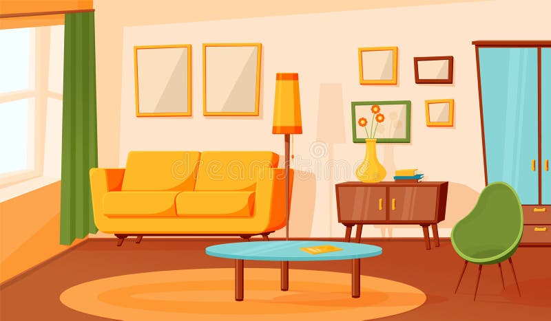 living room cartoon