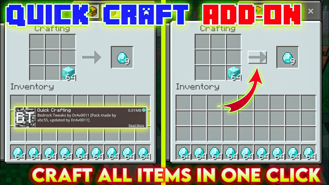 quick crafting minecraft