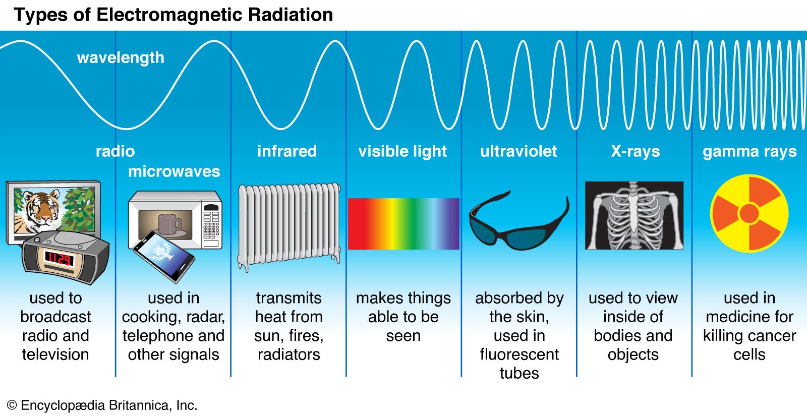 which of the following has the shortest wavelength