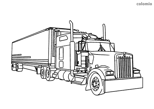 semi truck coloring pages