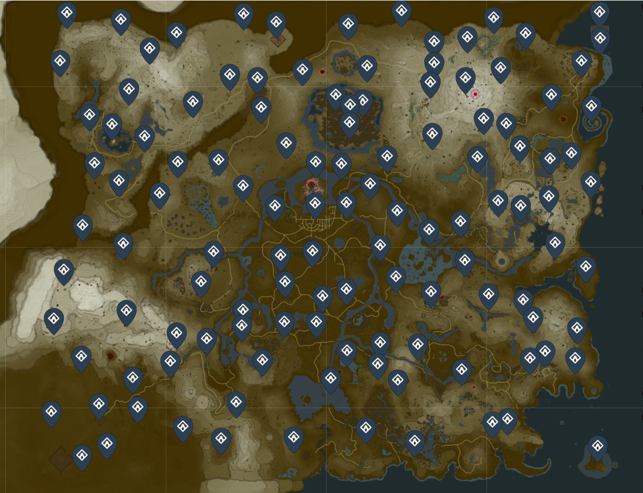 shrine map totk
