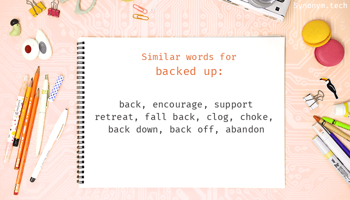 synonyms for backed up