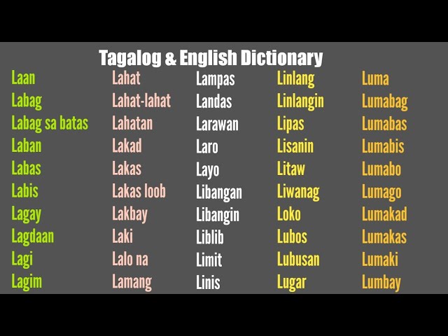 tagalog words that starts with letter e