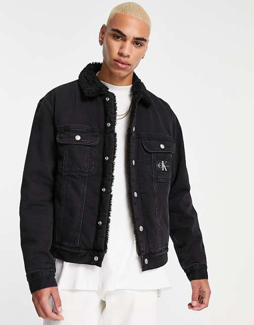 ck black denim jacket