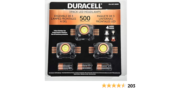 duracell headlamp 3 pack