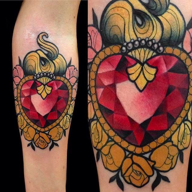ruby heart tattoo