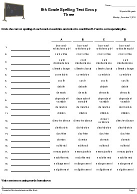 8th grade spelling words