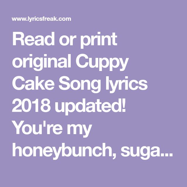 cuppycake song lyrics