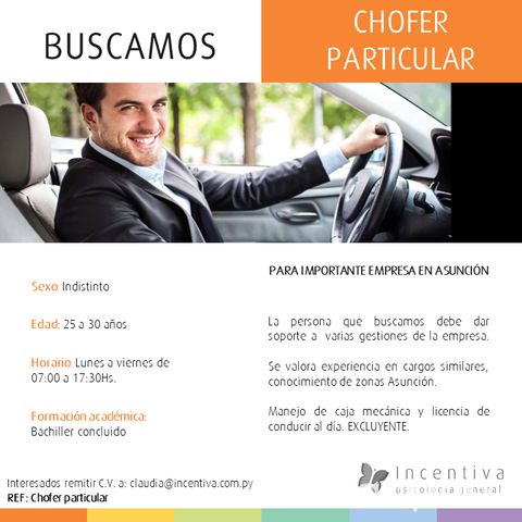 empleo chofer particular