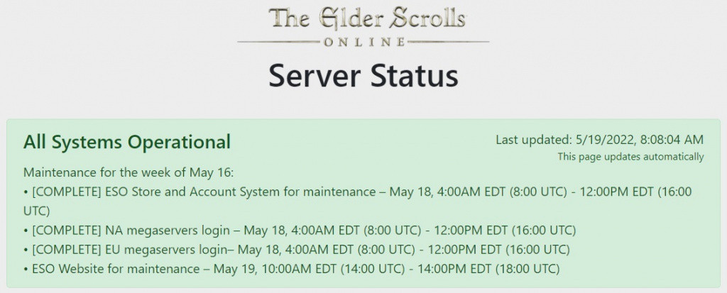 eso ps4 server maintenance