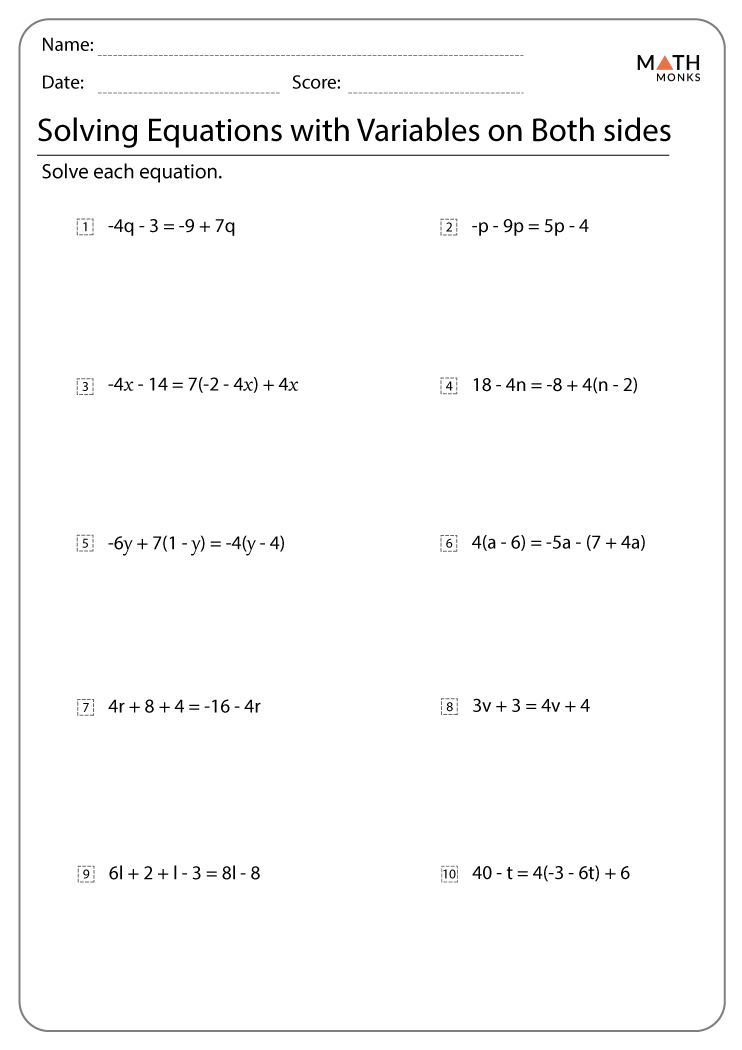 hard multi step equations worksheet pdf