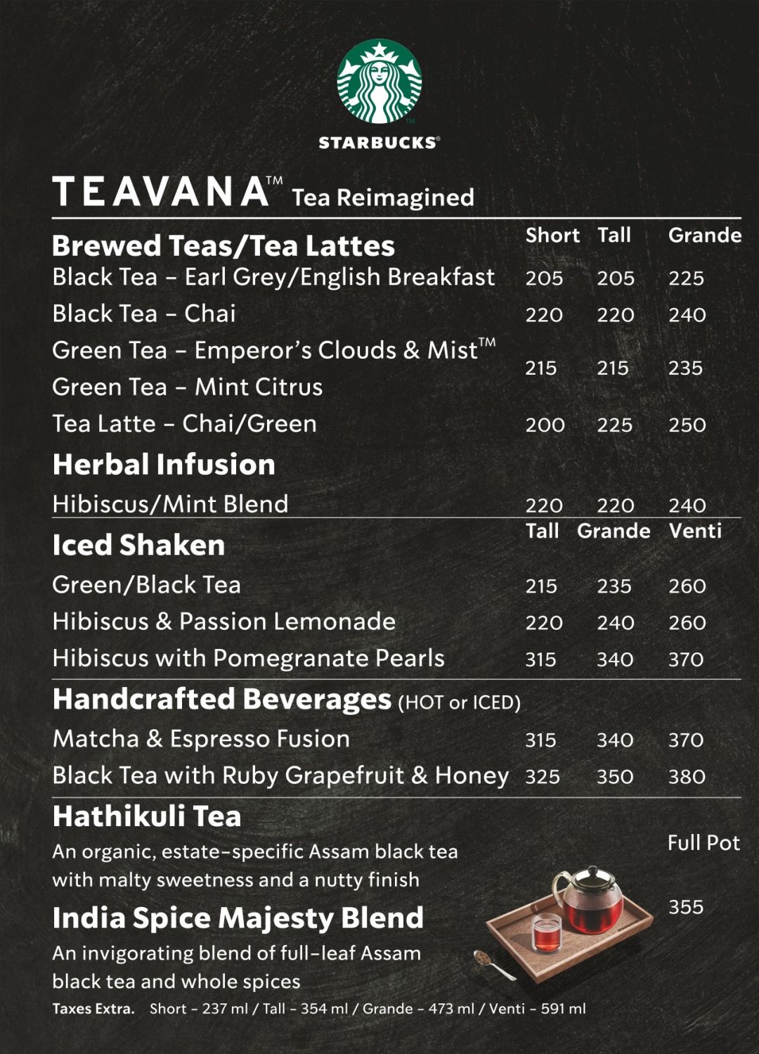 starbucks menu delhi