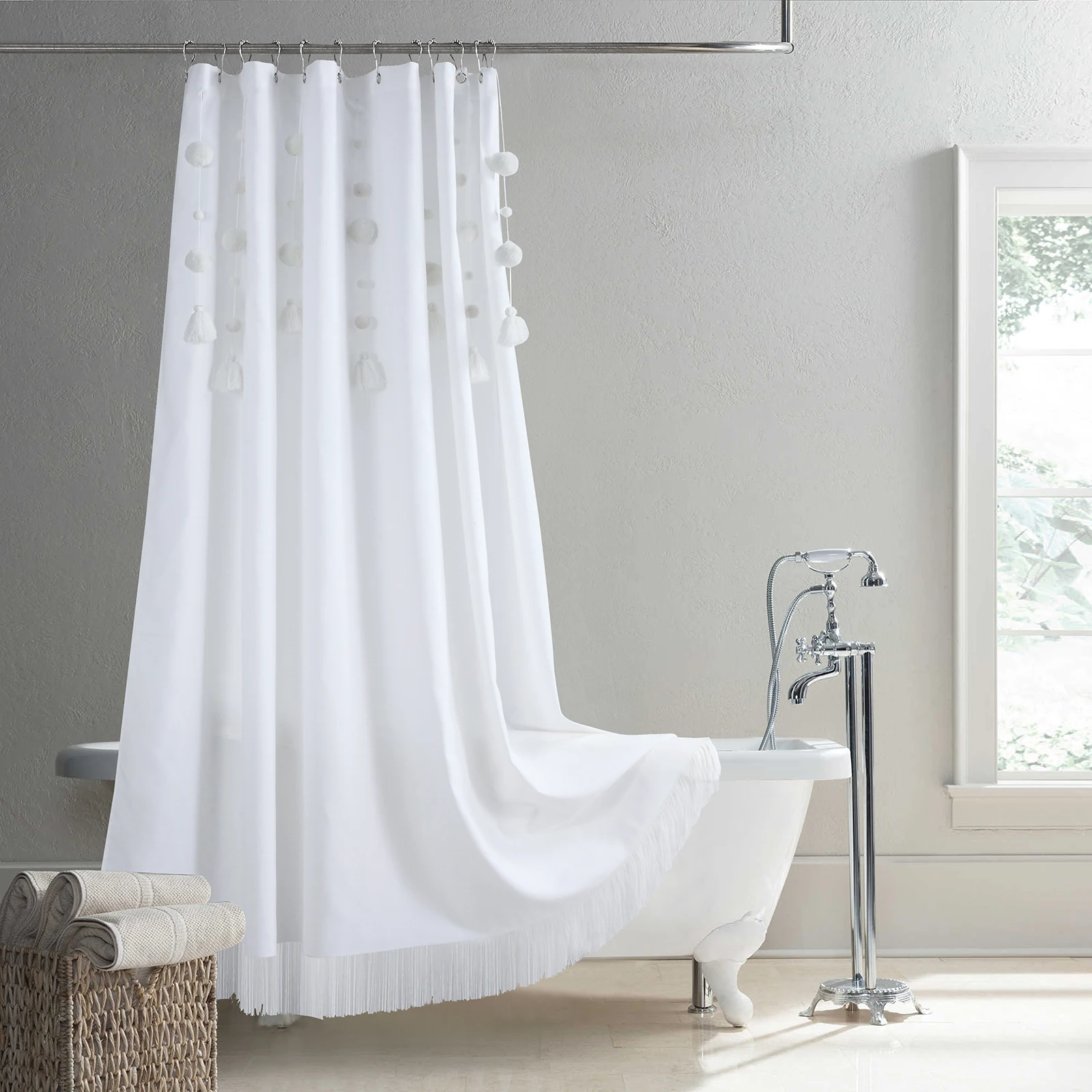 boho cotton shower curtain