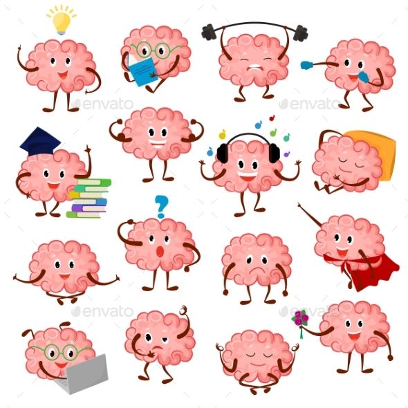 cartoon brain character