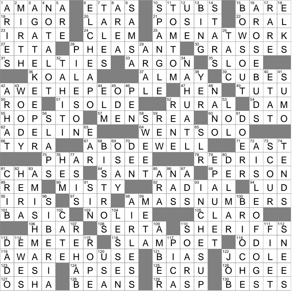 crossword clue once more