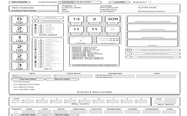 roll20 character sheet