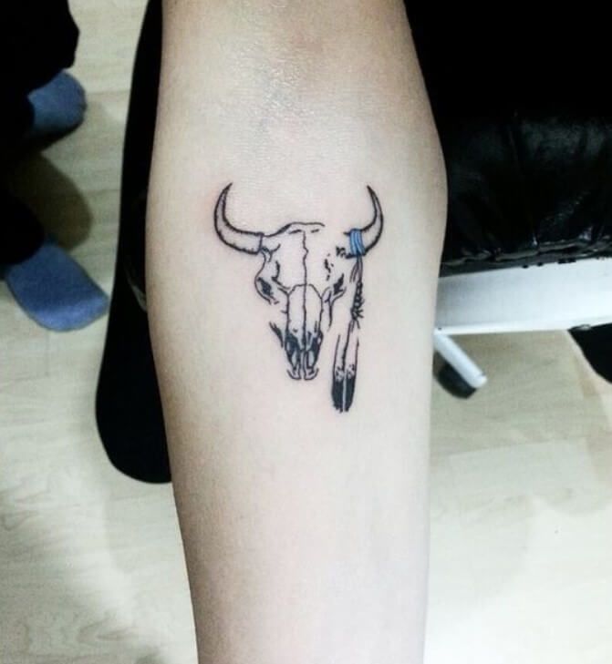 buffalo skull tattoo