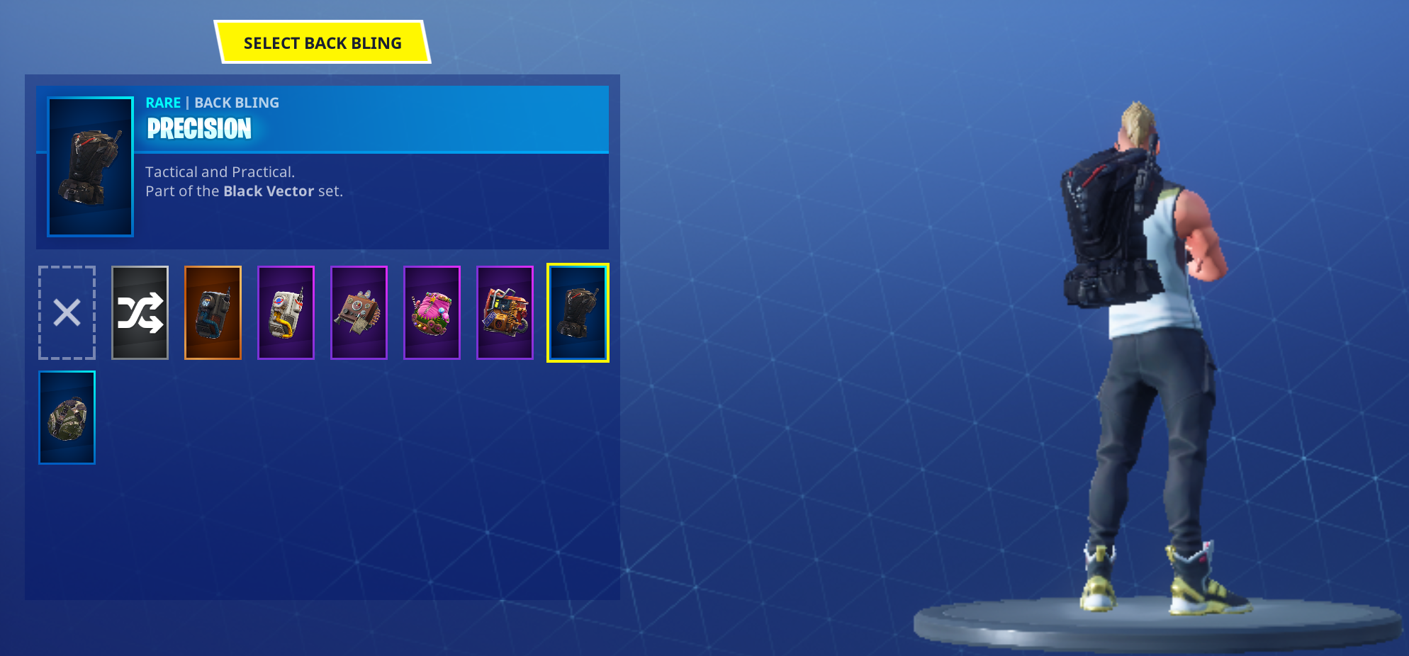 precision back bling