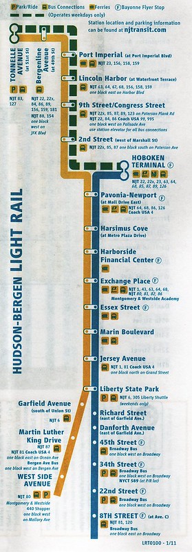 hudson bergen light rail schedule today