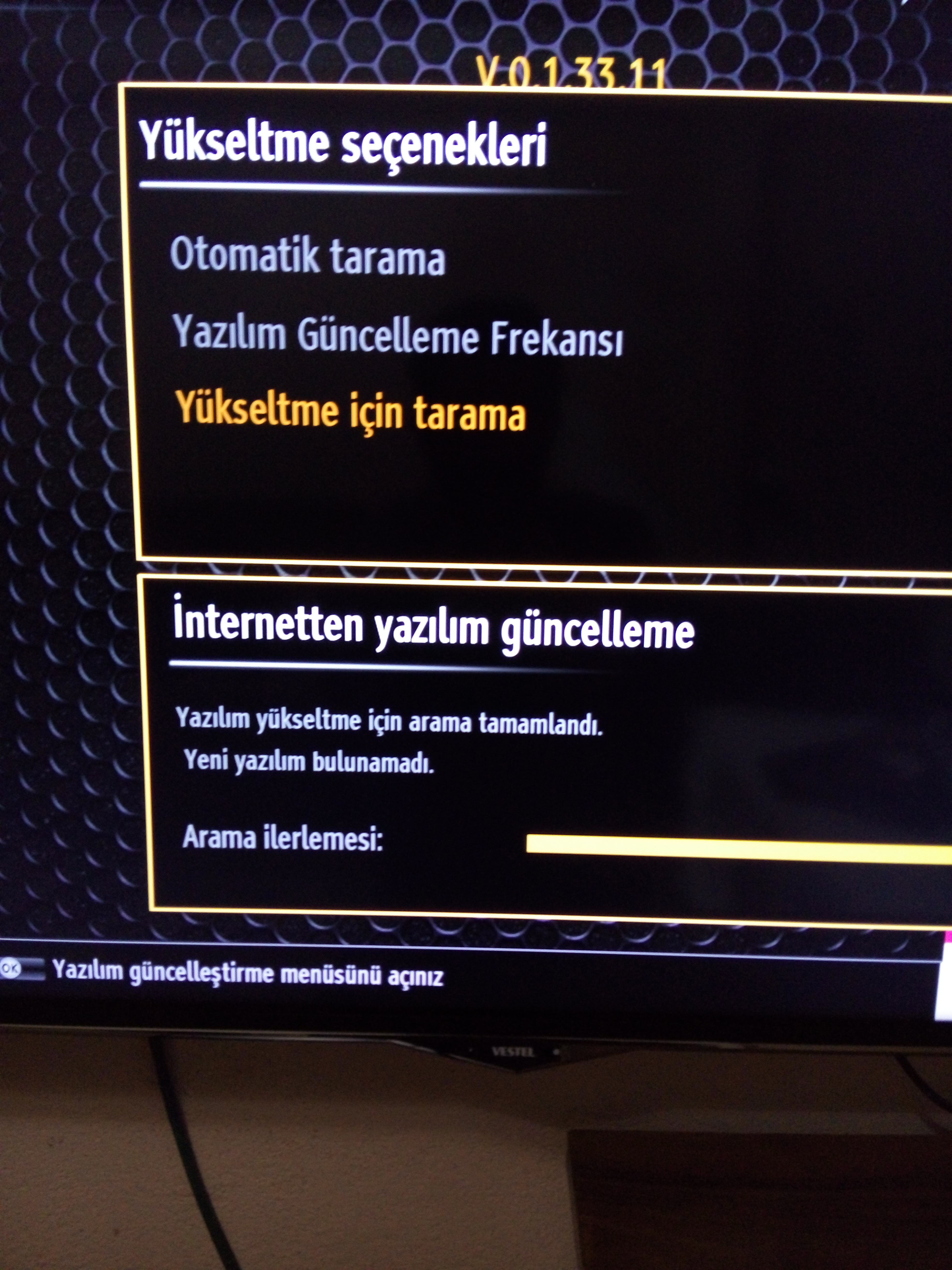 vestel tv güncelleme frekansı