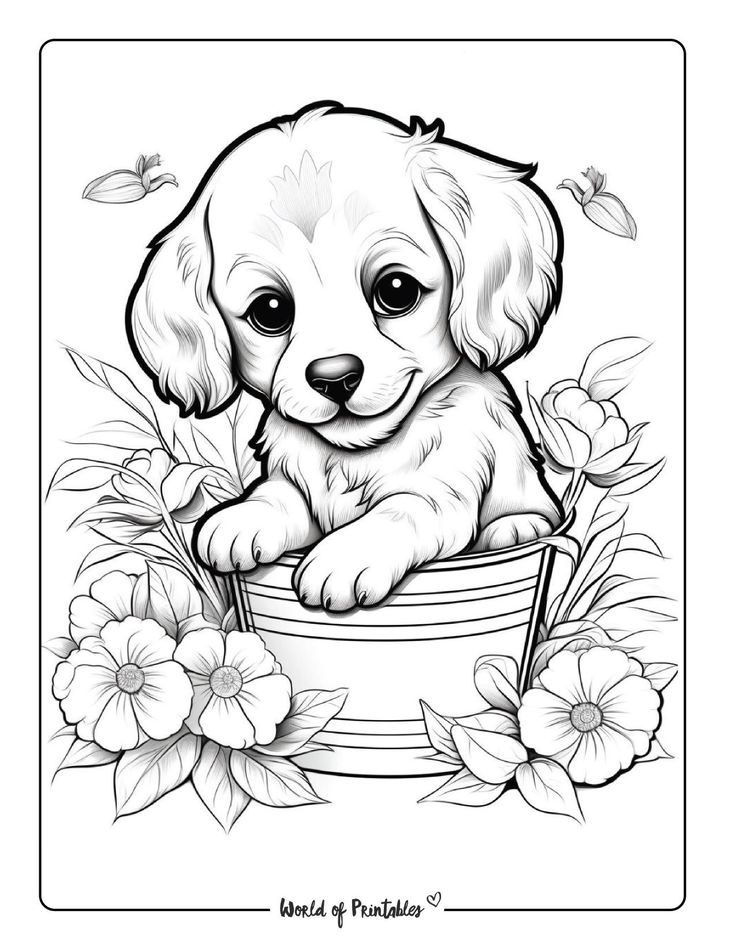 puppy dog colouring in