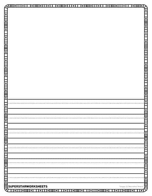 blank writing sheets for kindergarten