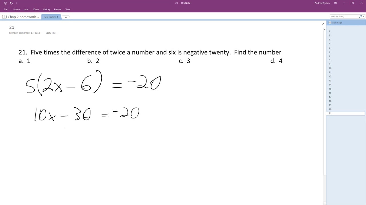 the difference of twice a number and eleven is fifty