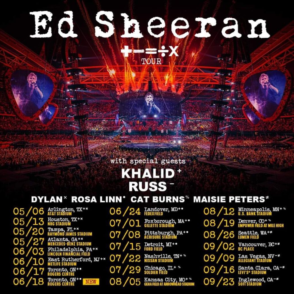 ed sheeran playlist tour 2023