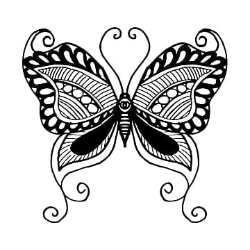 butterfly clipart black and white