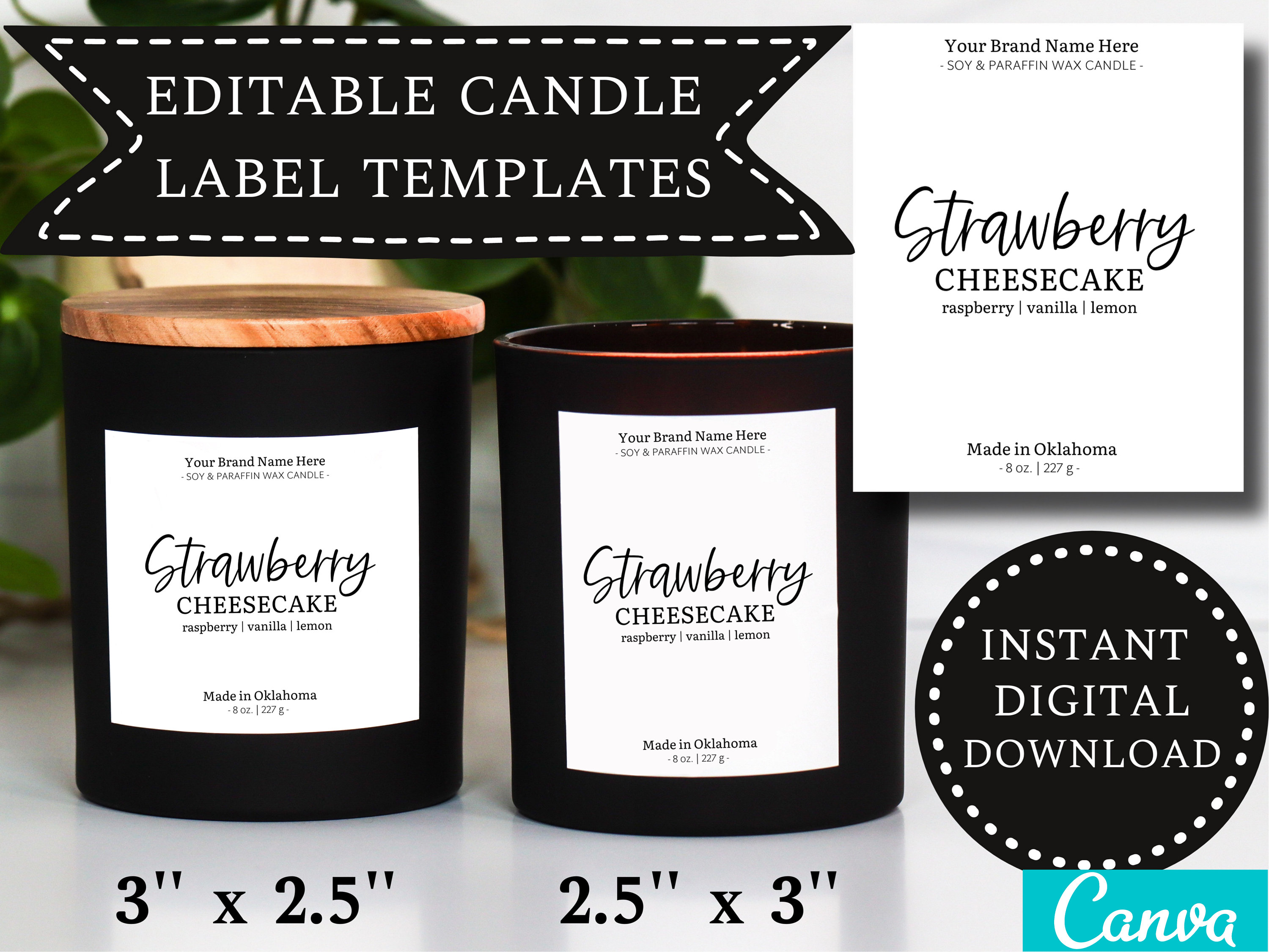 candle labels templates